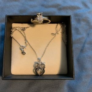 Silver set with ring and pendant to owl lovers🦉🦉🦉